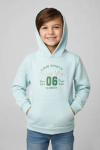 Світшот дитячий для хлопчика на флісі блакитного кольору р.140 205996P