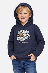 Світшот дитячий для хлопчика на флісі темно-синього кольору 206006P