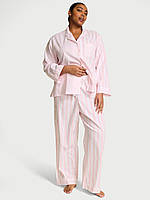 Піжама Модал-Коттон Victoria's Secret Modal-Cotton Heritage Cotton Long Pajama Set, Рожева смужка, S Short, Short