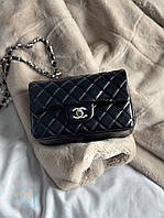 Chanel Classic 1.55 Small Single Flap in Black/Silver