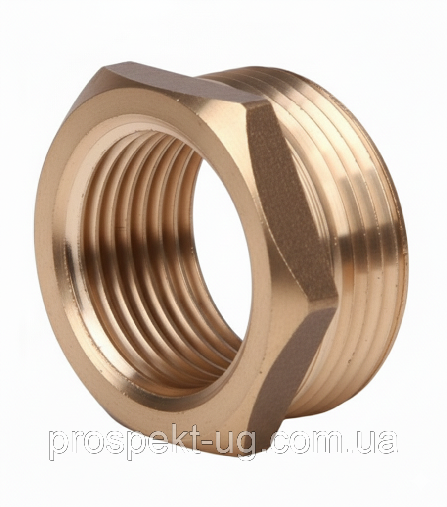 Футорка латунна 1 1/2"х1" (Ду40х25) посилена, фото 1