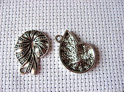 Підвіска металева. Мушля, 16х22 мм