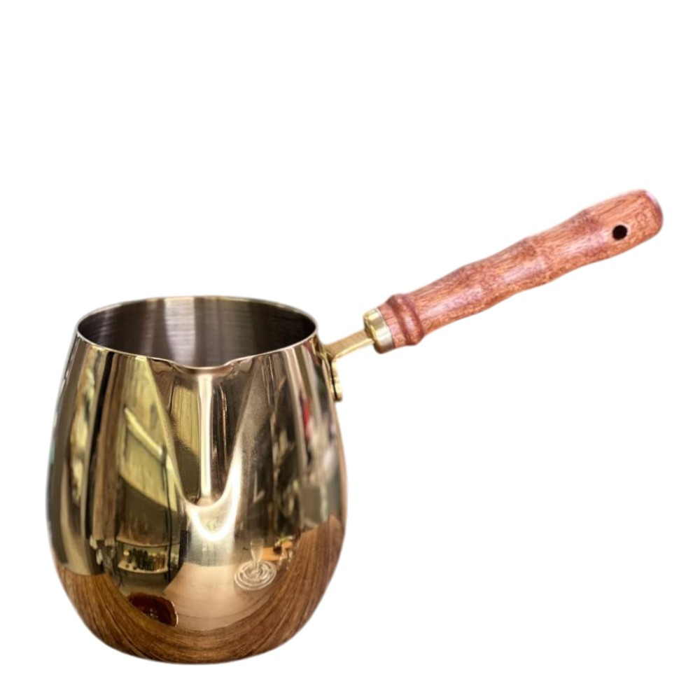 Турка сталева "Гуджі" з дерев'яною ручкою Olens 450 мл, фото 1