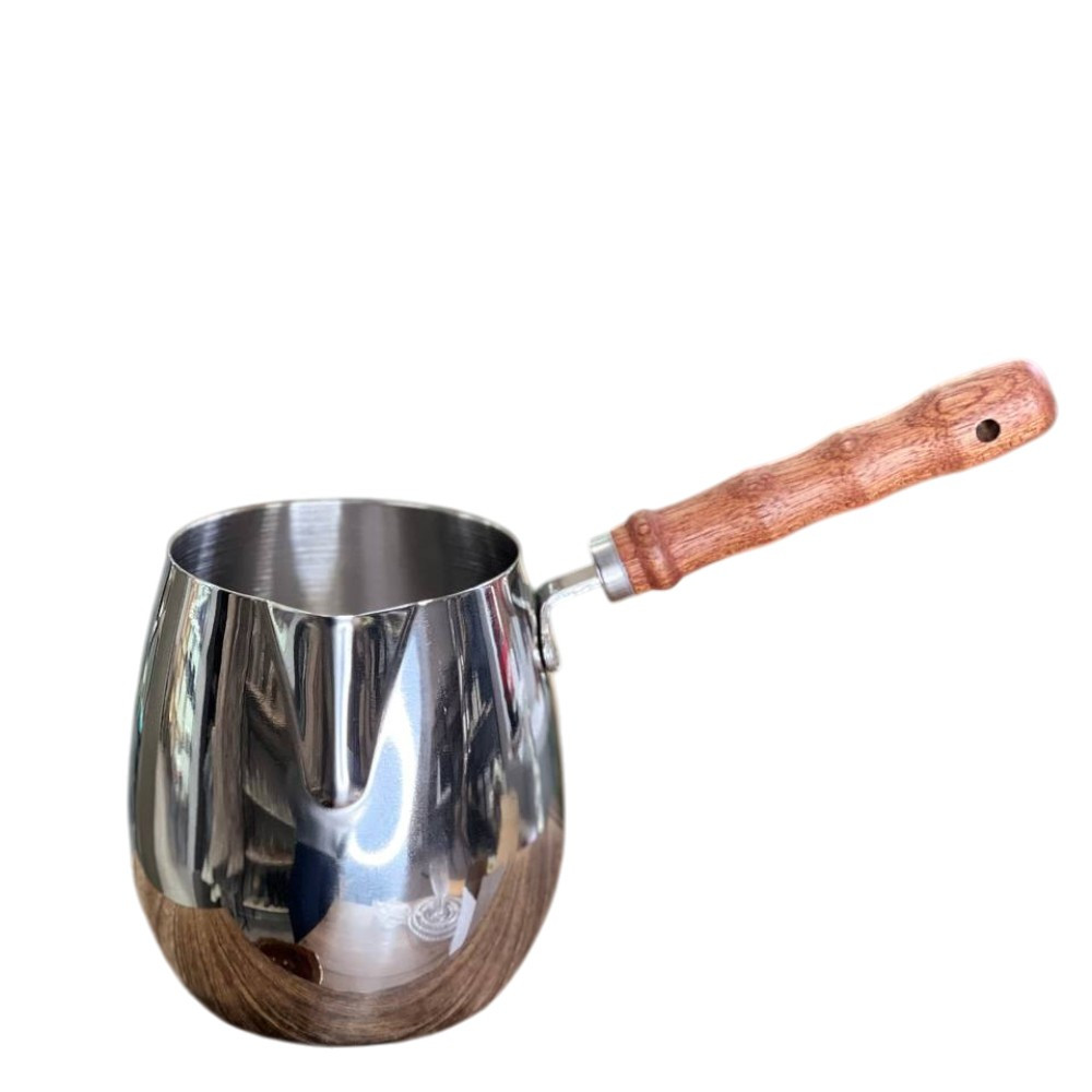 Турка сталева "Сідамо" з дерев'яною ручкою Olens 450 мл, фото 1