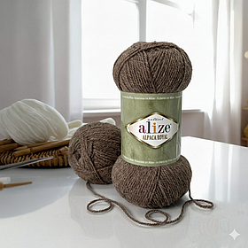 Пряжа Alize Alpaca Royal New №688, Кавовий меланж