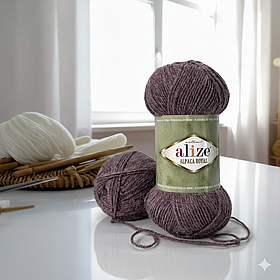 Пряжа Alize Alpaca Royal New №618, Сливовий