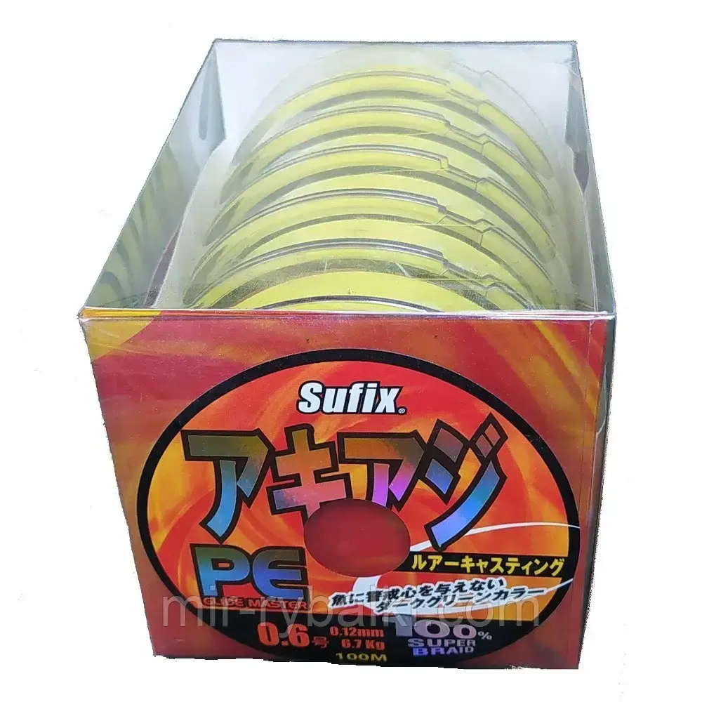 Шнур Sufix Akiazi Glide Master PE, 100m, #0.6/0.12mm, 6.7kg, фото 1