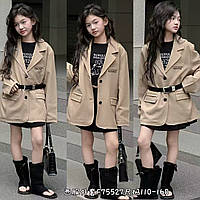 Піджак підлітковий стильний костюмка на дівчинку 110-160 см (4кв) "AMD" гуртом в Одесі на 7км