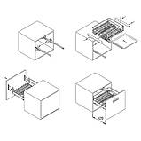 Сушка для посуду фасад 600мм висувна Muller з дотягувачем (1 полиця, 1 піддон) графіт, фото 5