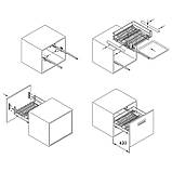Сушка для посуду фасад 700мм висувна Muller з дотягувачем (1 полиця, 1 піддон) графіт, фото 7