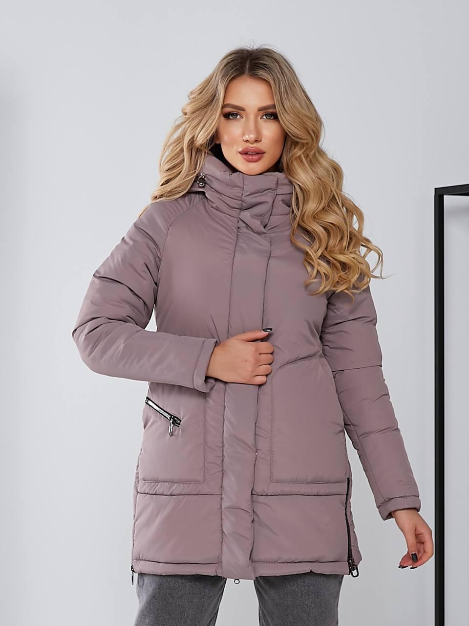 Жіноча зимова куртка з капюшоном, арт. 509, фреза