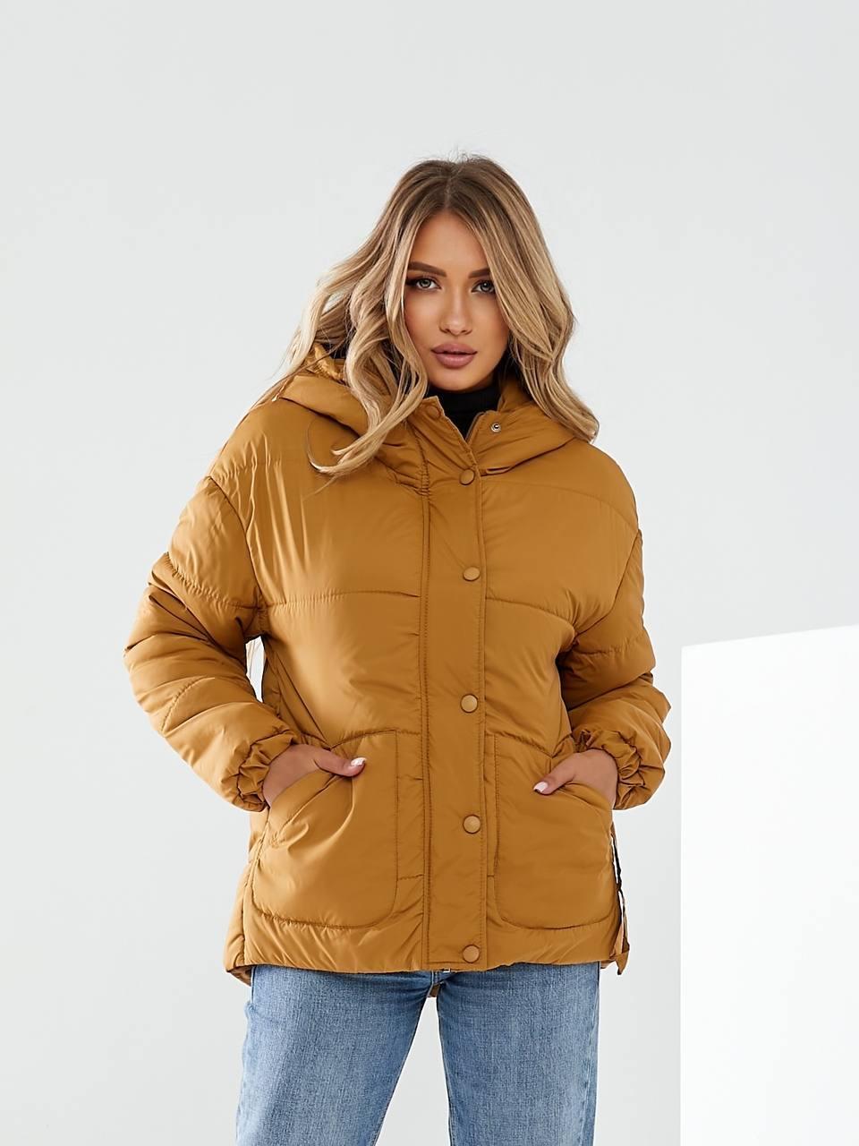 Куртка з поясом, арт. 332, горчица