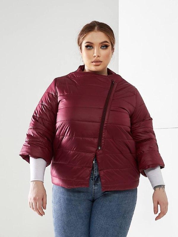 Куртка автоледі осінь - весна арт. А-524, колір бордо 50/52