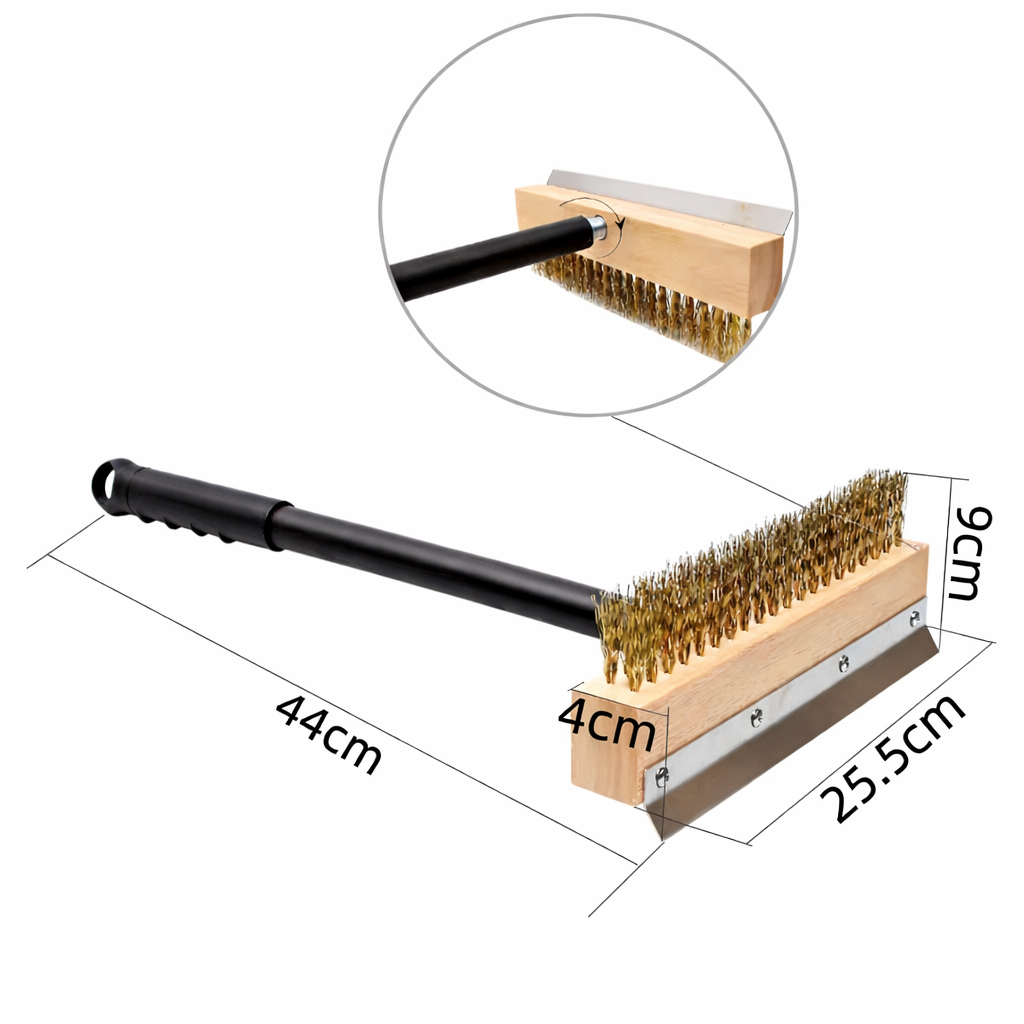 Щітка для печі для піци 44х25 см з скребком з метал ручкою, фото 1