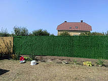 Приклад монтажу світло-зеленого рулонного забору довжиною 25 м на приватній ділянці. Огорожа створює візуальний поділ територій без втрати простору.