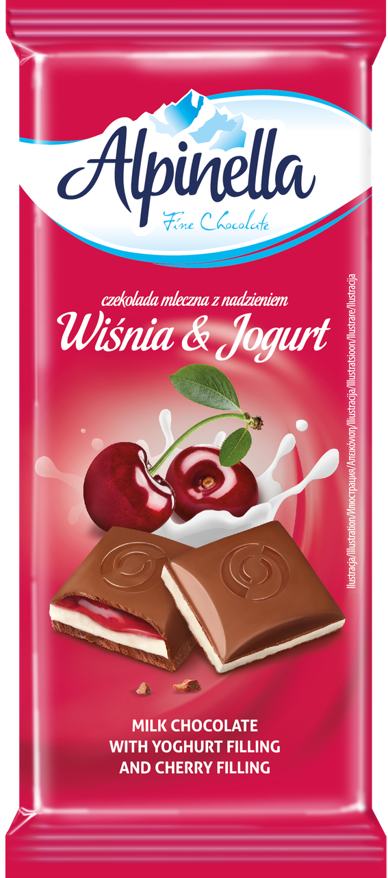 Шоколад Alpinella Milk Вишня 100г ТМ Alpinella Польща, фото 1