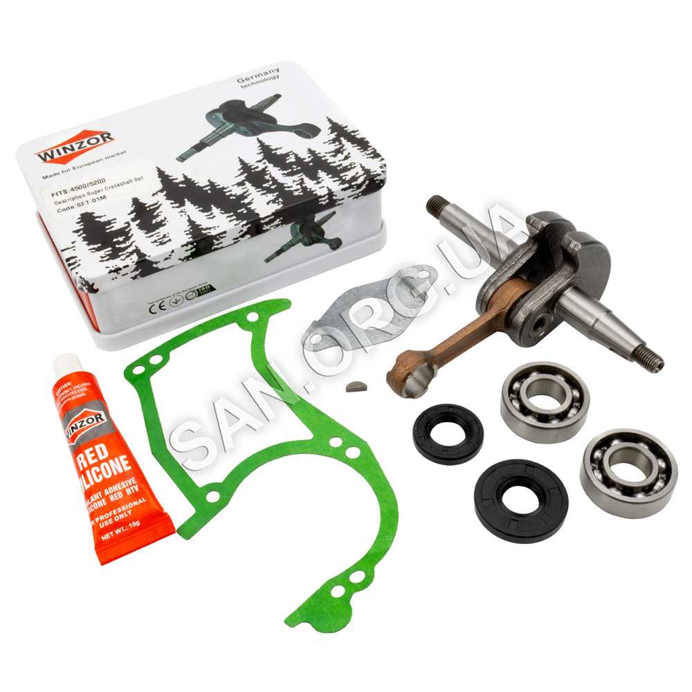 Колінвал для Бензопили 4500/5200 комплект Winzor Metal Box, фото 1