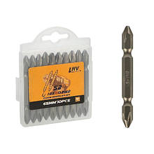 Набір двосторонніх біт 10шт PH2 65мм, магнітних, в кейсі