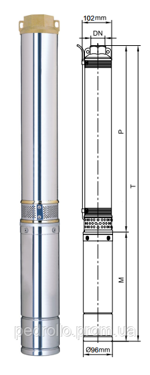 Насос свердловинний Dongyin 4SDm 2/28 ( 2 м3/год на 145 м)