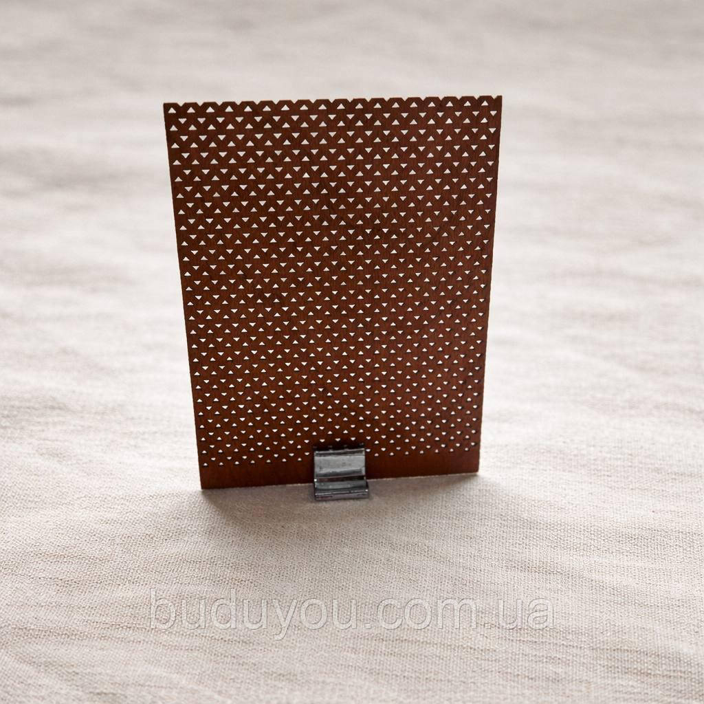 Дерев'яний гніт для свічок із перфорацією 70х90 мм з тримачем, фото 1