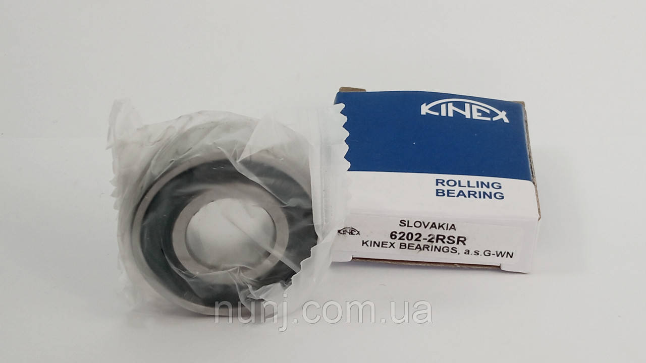 Підшипник 6202-2RS Kinex (180202) розміри: 15*35*11 кульковий радіальний закритий, фото 1