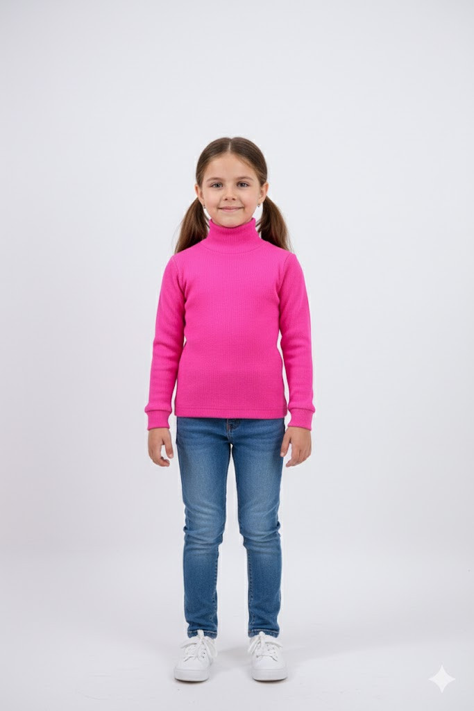 Водолазка дитяча базова рубчик для дівчинки, фото 1