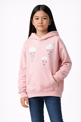 Ніжне дитяче худі для дівчинки у пудровому кольорі з милим декором