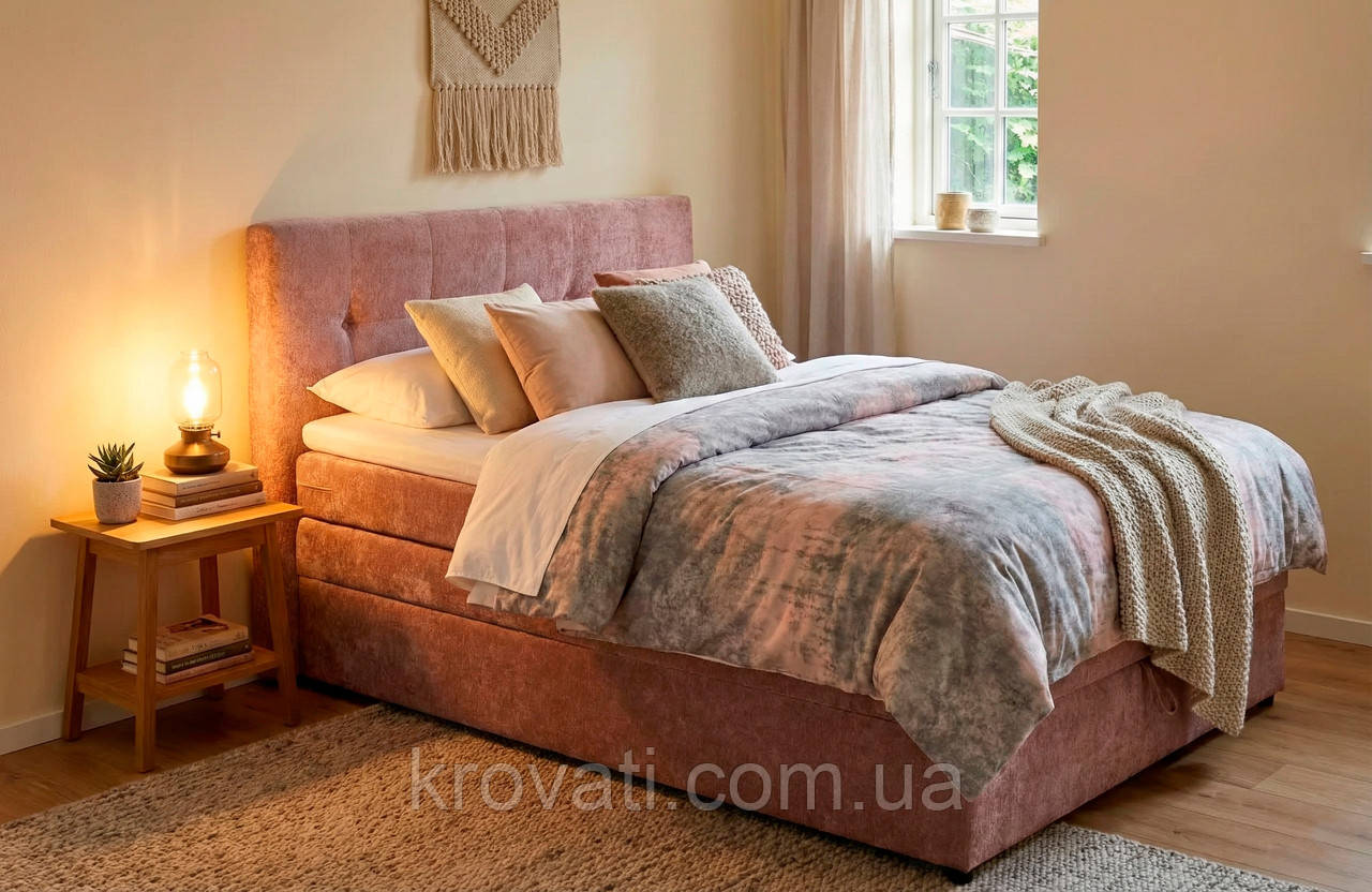 Ліжко м'яке RIMINI (Ріміні) 120х200 Меблі Сервіс, Беатріс 80 (світло-сірий)