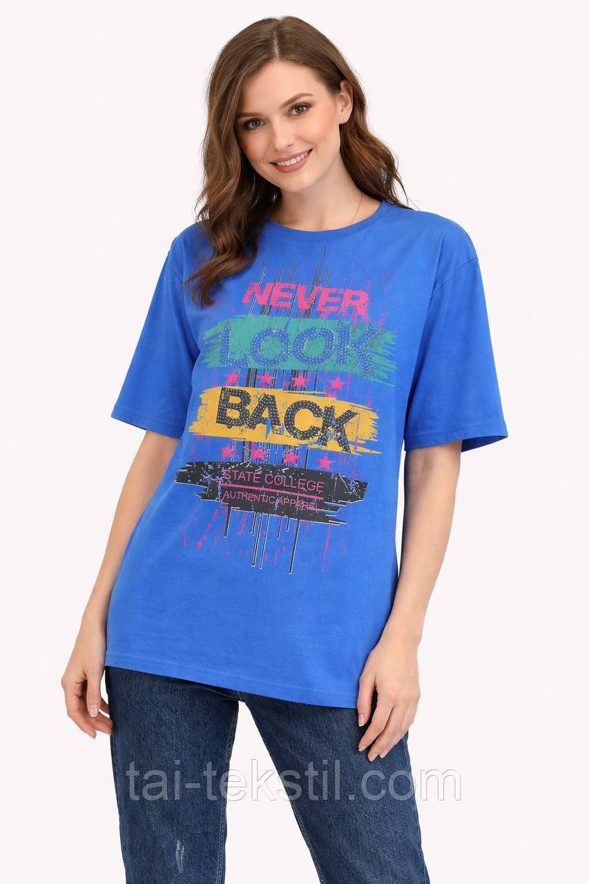 Стильна жіноча подовжена футболка-туніка OVERSIZE якість коттон 100% Туреччина