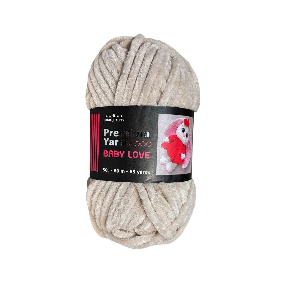 Premium Yarns BABY LOVE (Преміум Ярнс Бейбі Лав) №342 бежевий (Пряжа плюшева, нитки велюр для в'язання), фото 1