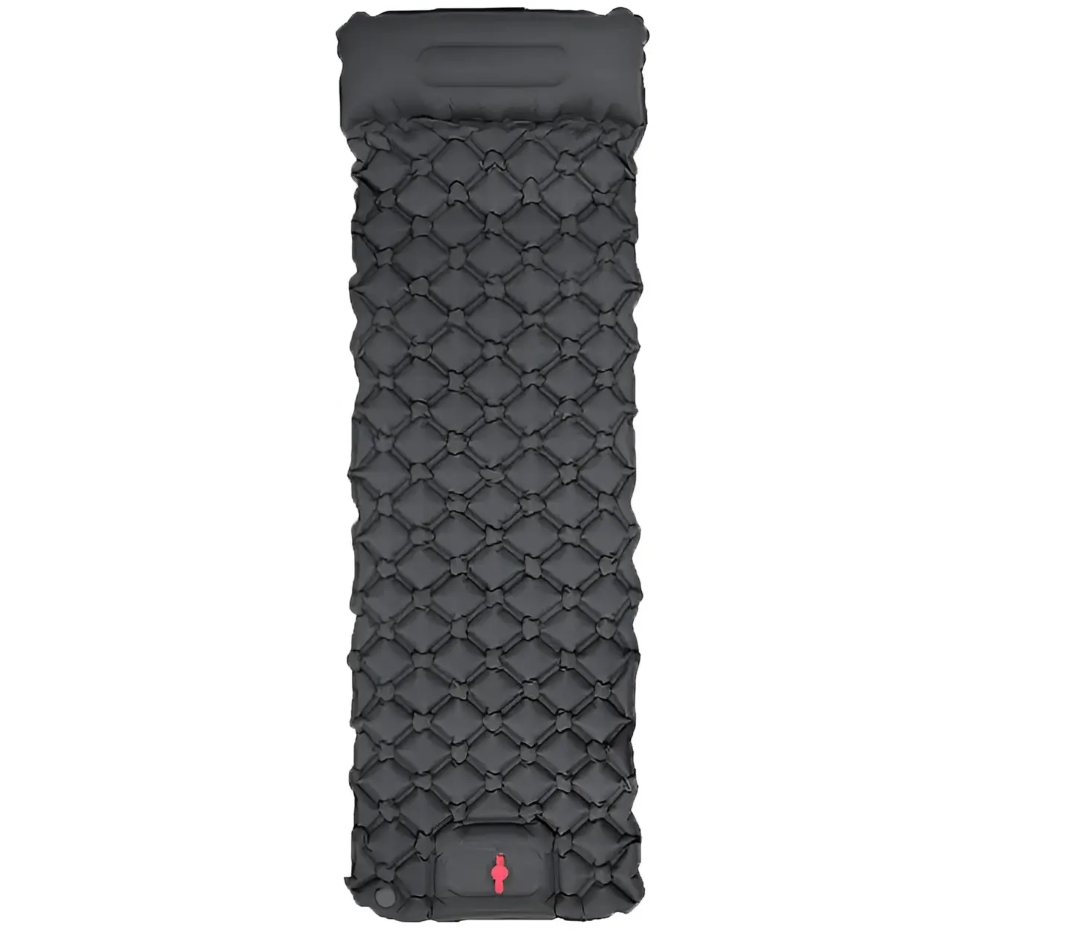 Матрац із подушкою туристичний надувний 10365, чорний, фото 1