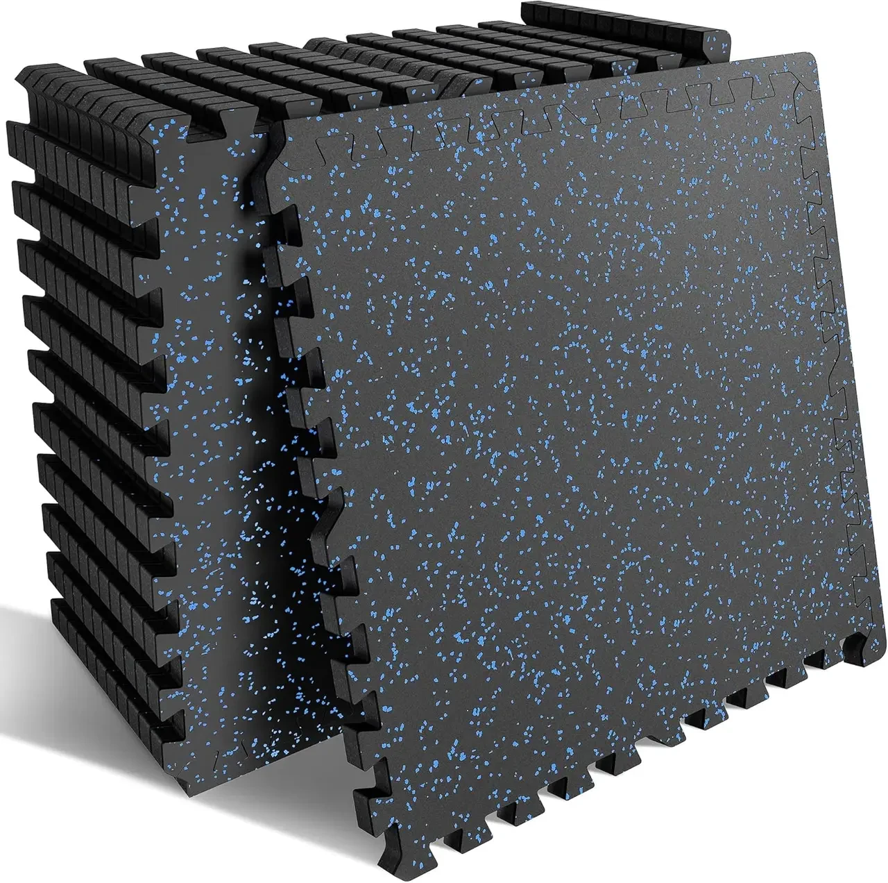 Мат-пазл DualMat 60×60×2 см (чорний/сині вкраплення) — 1 шт, фото 1