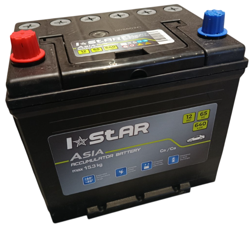 Акумулятор автомобільний 65А·год Азія (+/-) I STAR АКБ 230х173х220, фото 1