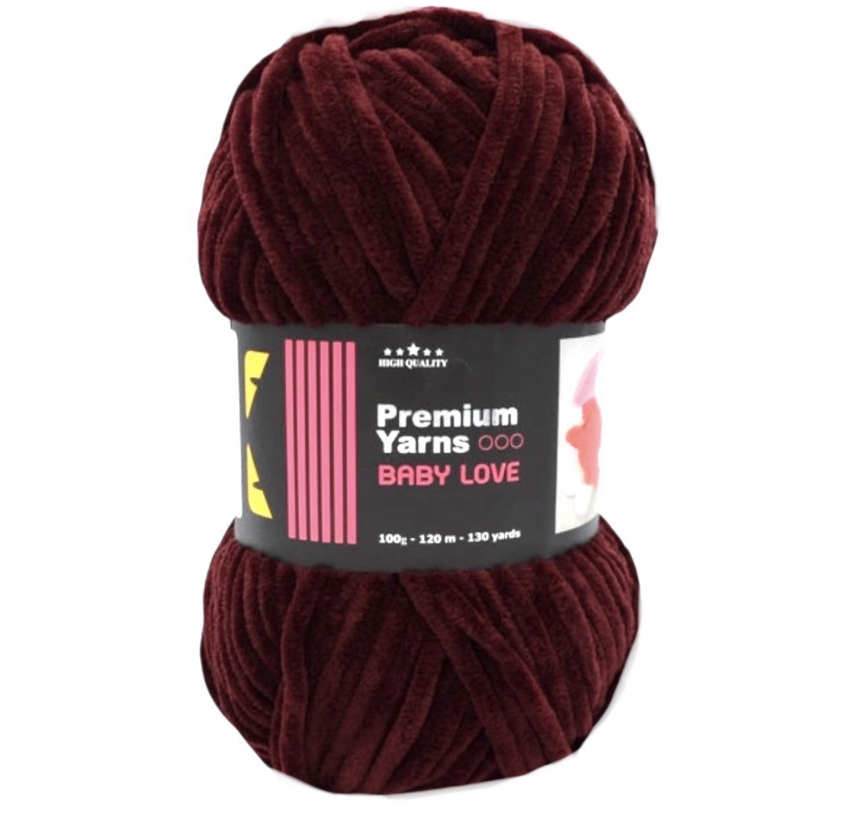 Premium Yarns BABY LOVE (Преміум Ярнс Бейбі Лав) №374 бордовий (Пряжа плюшева, нитки велюр для в'язання), фото 1