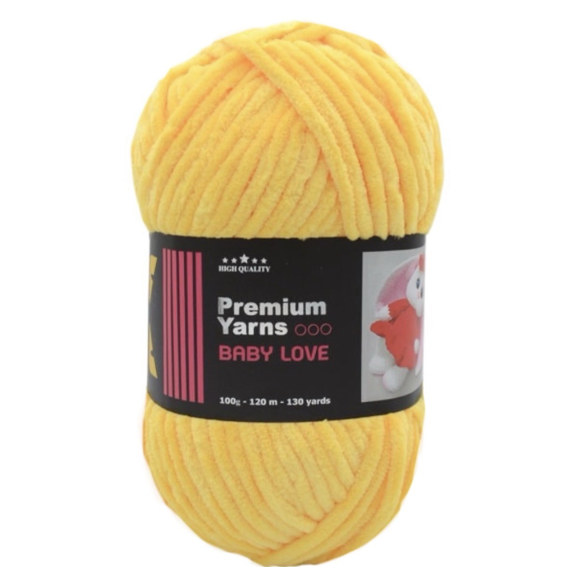 Premium Yarns BABY LOVE (Преміум Ярнс Бейбі Лав) №313 жовтий (Пряжа плюшева, нитки велюр для в'язання), фото 1
