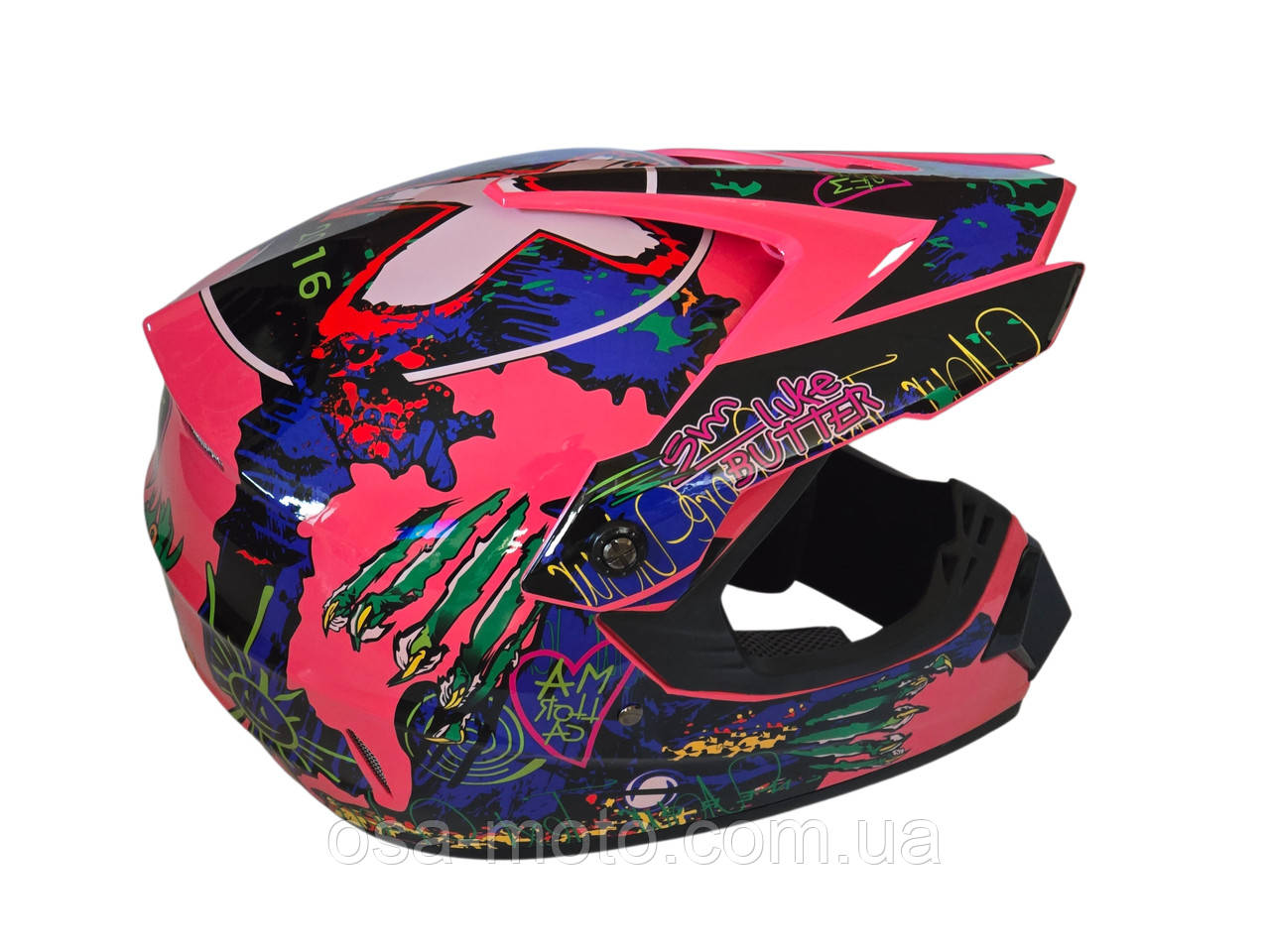 Мотошолом Cross Enduro  FAST Like Butter Pink Кросовий шолом для мотокросу, ендуро, квадроцикла, мотоциклу, фото 1