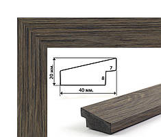 Багетна рамка (рельєфне дерево, 4 см) 40х50