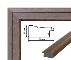 Багетна рамка (рельєфне темне дерево 3 см) 40х50