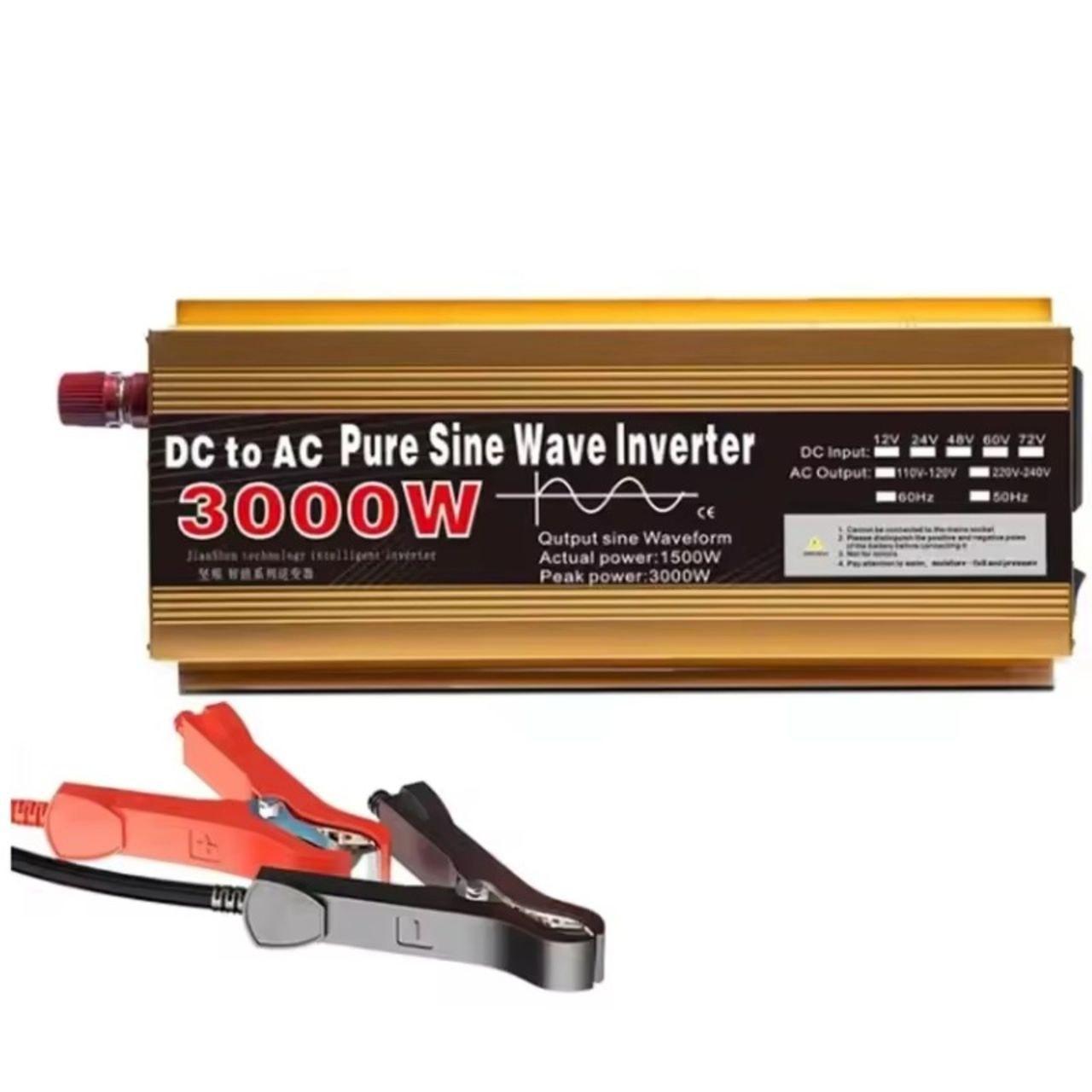 Інвертор 12V 220V OUIO з чистою синусоїдою Power Inverter DC to AC 12V to 220V 3000W max, фото 1