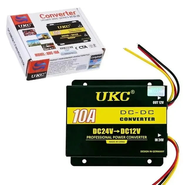 10А Автомобільний інвертор UKC 24В в 12В перетворювач напруги для вантажівок та фур, фото 1