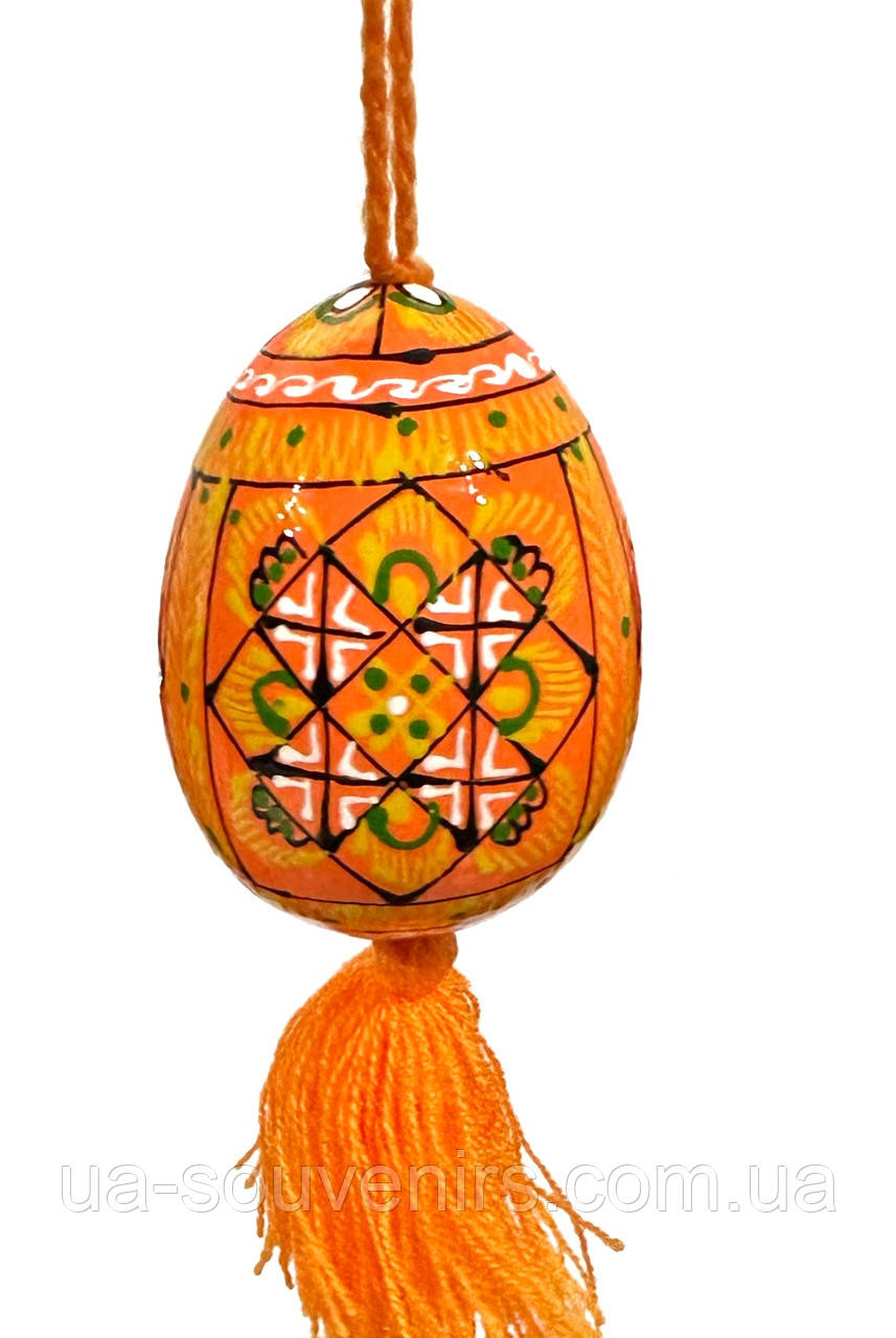 Дерев’яна писанка, взір №1, помаранчева, фото 1