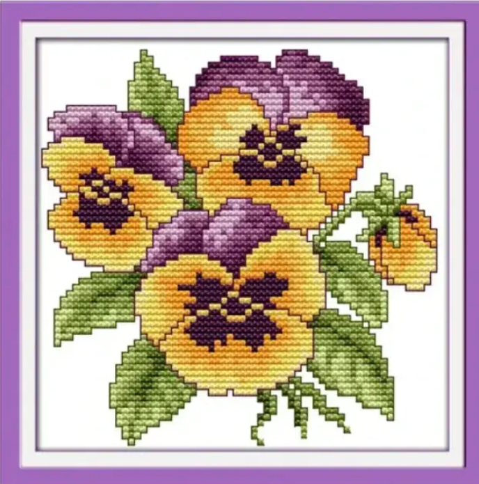 Набір для вишивання за нанесеною на канву схемою "The flower of happihess 1". AIDA 14CT printed 17*17 см, фото 1