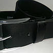 Ремінь чоловічий шкіряний солдатський класичний гладкий катана чорний 4,5 см, фото 3