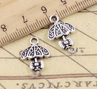 Підвіски на браслет  / Упаковка - 10 шт /  2*1,3 см  / Срібний