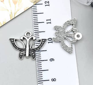 Підвіски на браслет  / Упаковка - 10 шт /  1, 6*2 см  / Срібний