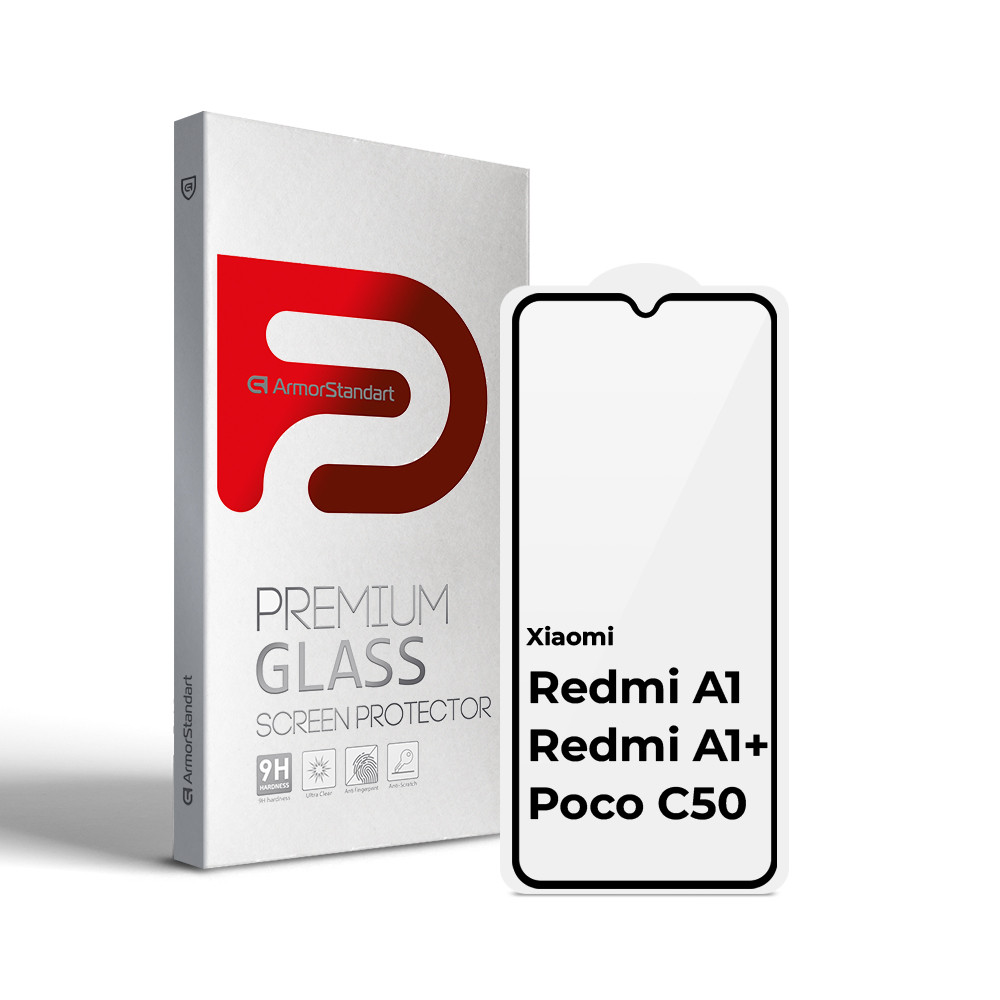 Захисне скло ArmorStandart Full Glue для Xiaomi Redmi A1 A1+ Black (ARM62819)