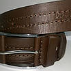 Ремінь чоловічої натуральної шкіри під джинси коричневий зі рядком 4,5см, фото 2