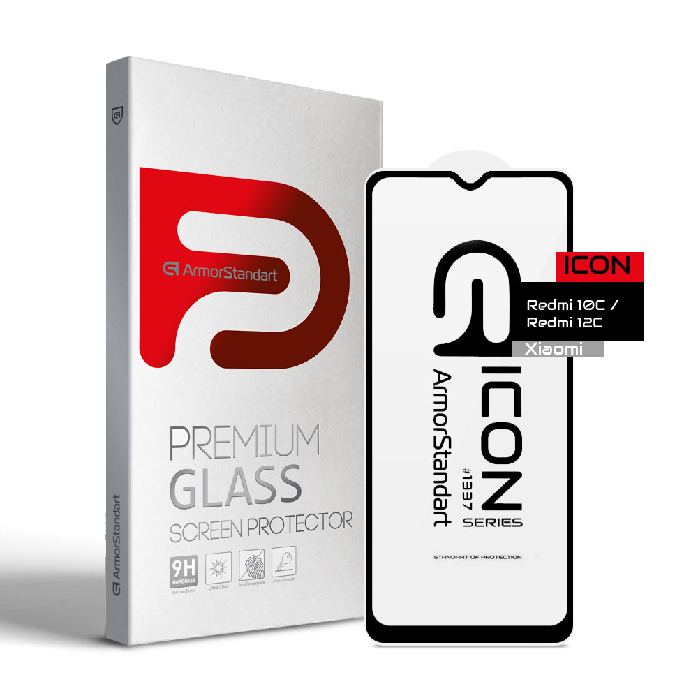Захисне скло ArmorStandart Icon для Xiaomi Redmi 10C Black (ARM61296)