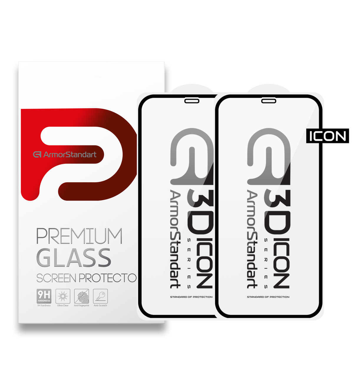 Захисне скло Armorstandart 3D Full Glue Icon для iPhone 11 Pro XS Black (2шт) (ARM56213-GI3D-BK)