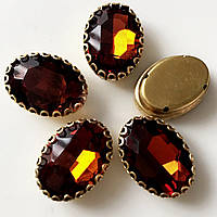 Овал в ажурній золотій оправі Колір Cooper Розмір 13х18мм